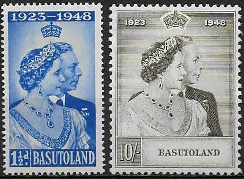 1948 Basutoland Royal Silver Wedding 2v. MH SG n. 36/37