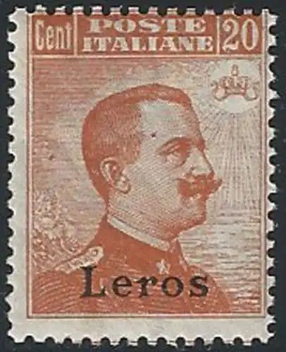 1921-22 Egeo Lero 20c. orange mc. MNH Sassone n. 11