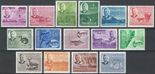 1950 Mauritius George VI 15v. MNH SG n. 276/90