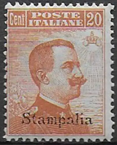 1921-22 Egeo Stampalia 20c. orange MNH Sassone n. 11