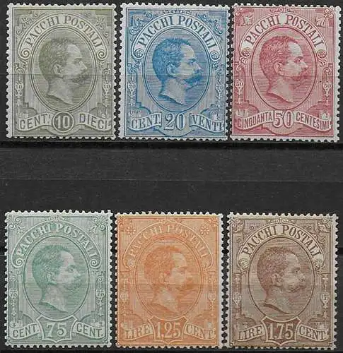 1884-86 Italia pacchi postali 6v. MNH Sassone n. 1/6