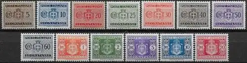 1945 Italia Luogotenenza segnatasse bc MNH Sassone n. 73/85