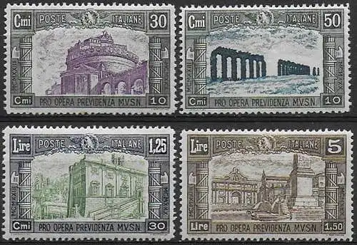 1930 Italia Milizia III emissione 4v. bc MNH Sassone n. 272/75