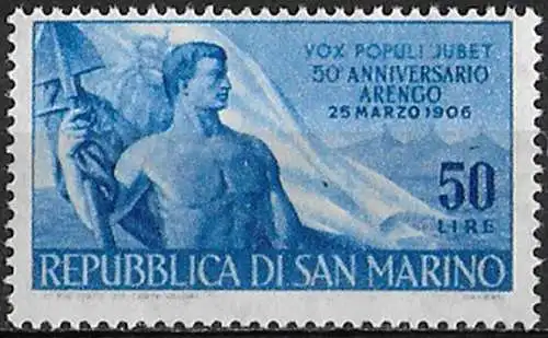 1956 San Marino Arengo 1v. MNH Sassone n. 437