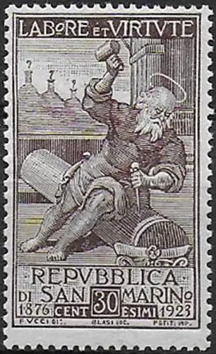 1923 San Marino mutuo soccorso 1v. MNH Sassone n. 89