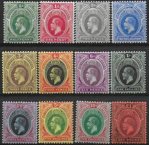 1912 Southern Nigeria Giorgio V 12v. MH SG n. 45/56