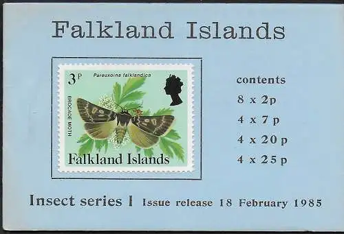 1984 Falkland Insects 4v. MNH SG n. 470A,475A,479A,480A booklet