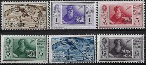 1932 Italia Dante Alighieri aerea 6v. mc MNH Sassone n. 26/31