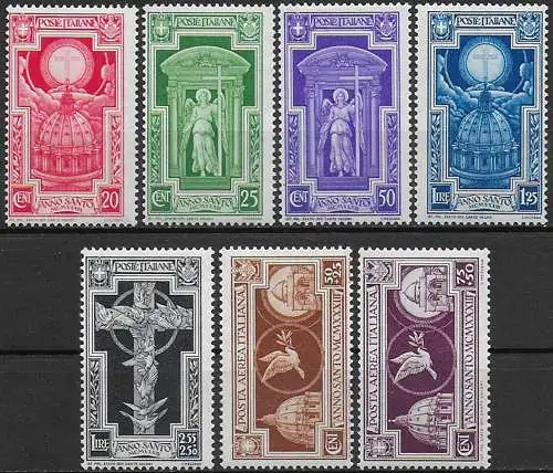 1933 Italia Anno Santo 7v. mc MNH Sassone n. 345/49+A