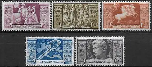 1937 Italia Bimillenario di Augusto aerea 5v. bc MNH Sassone A n. 106/10