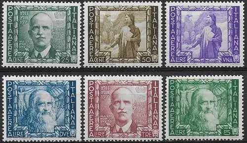 1938 Italia Proclamazione Impero aerea 6v. MNH Sassone n. 111/16