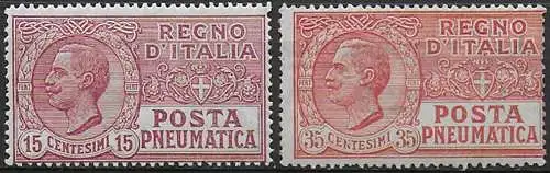 1927-28 Italia Pneumatica nuovi valori 2v. mc MNH Sassone n. 12/13