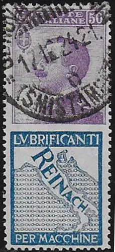 1924-25 Italia Pubblicitari 50c. Reinach bc cancelled Sassone n. 14