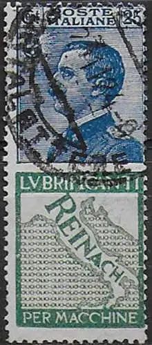 1924-25 Italia Pubblicitari 25c. Reinach mc cancelled Sassone n. 7