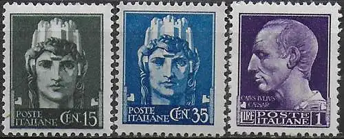 1945 Italia Luogotenenza 3v. Novara MNH Sassone n. 526/28