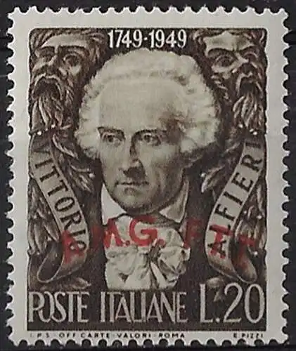 1949 Trieste A Vittorio Alfieri MNH Sassone n. 48