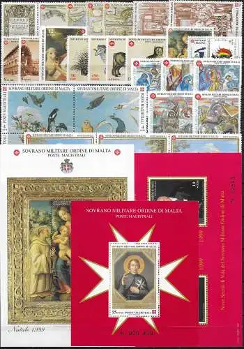 1999 SMOM complete year 28v.+3MS MNH