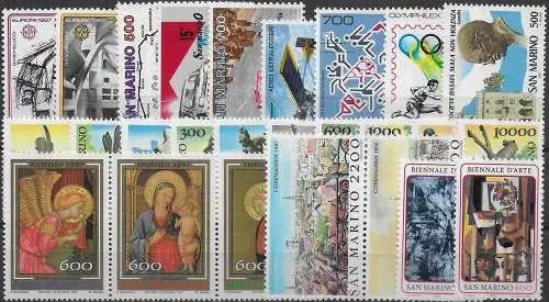 1987 San Marino complete year 26v. MNH