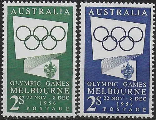 1954-55 Australia Olympic Games propaganda 2v. MNH SG n. 280/80a