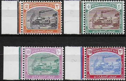 1948 British Sudan Gunboat Zafir postage due 4v. MNH SG n. D12/D15