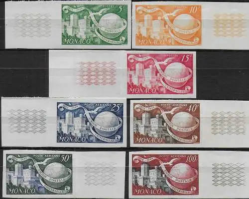 1949 Monaco UPU 75th Anniversary unp. 7v. MNH Unificato n. 332/33+A