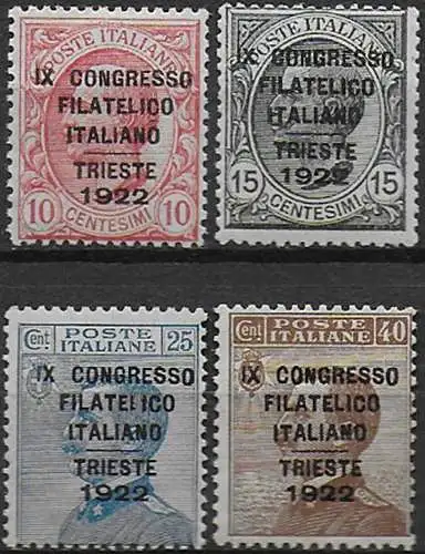 1922 Italia Philatelic Congress 4v. MNH Sassone n. 123/26