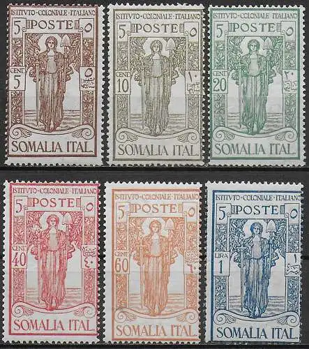 1926 Somalia Istituto Coloniale 6v. mc MNH Sassone n. 86/91