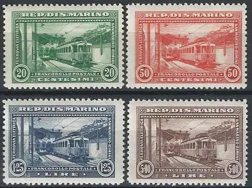 1932 San Marino Ferrovia 4v. MNH Sassone n. 164/67