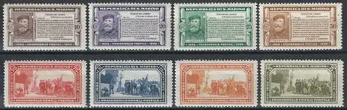 1932 San Marino 50th death of Garibaldi 8v. MNH Sassone n. 168/75