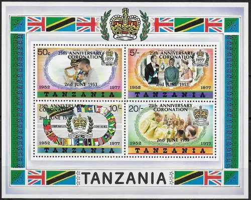 1979 Tanzania 25th Anniversary of Coronation MNH SG n. MS 237A