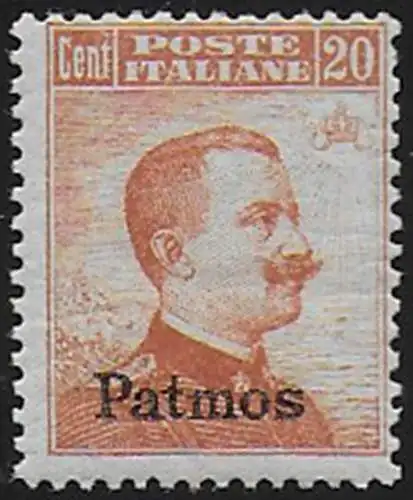 1917 Egeo Patmo 20c. arancio MNH Sass. n. 9