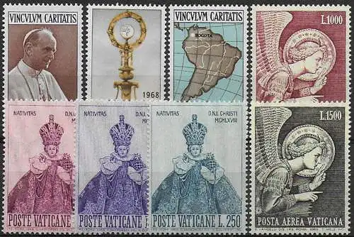 1968 Vaticano complete year 8v. MNH