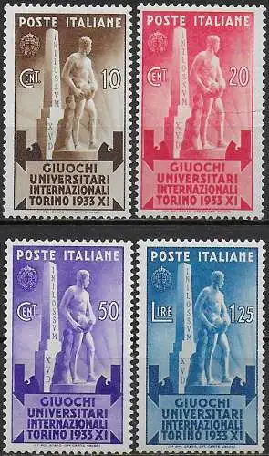 1933 Italia University games 4v. mc MNH Sassone n. 341/44