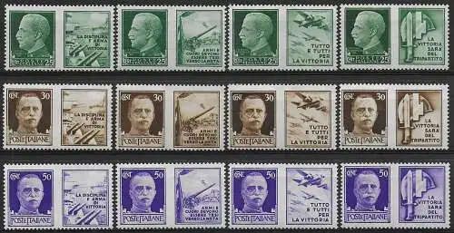 1942 Italia War propaganda 12v. MNH Sassone n. 1/12