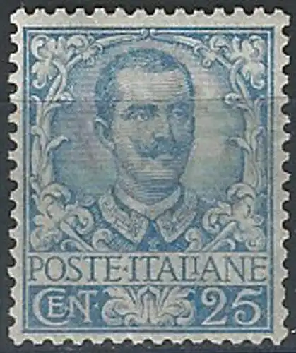 1901 Italia VE III 25c. light blue bc MNH Sassone n. 73