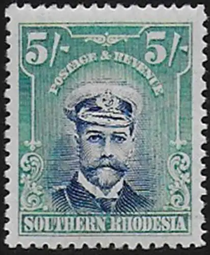 1924 Southern Rhodesia George V 5s. MNH SG n. 14