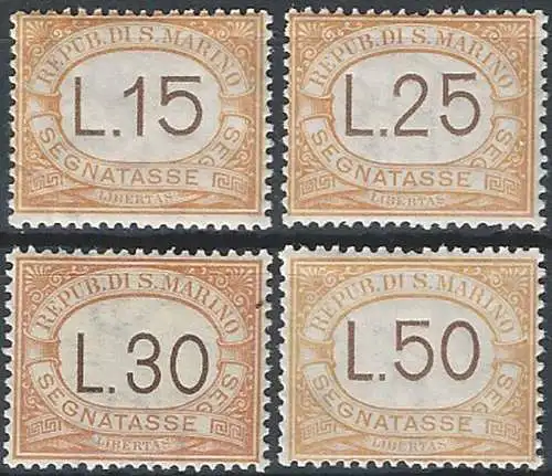 1927-28 San Marino segnatasse 4v. bc. MNH Sassone n. Tx 28/31