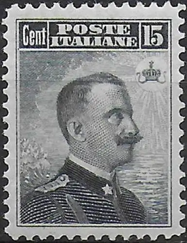 1906 Italia VE III 15c. grey black sup MNH Sassone n. 80