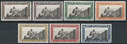 1935 San Marino Fascio di RSM 7v. MNH Sass. n. 186/92