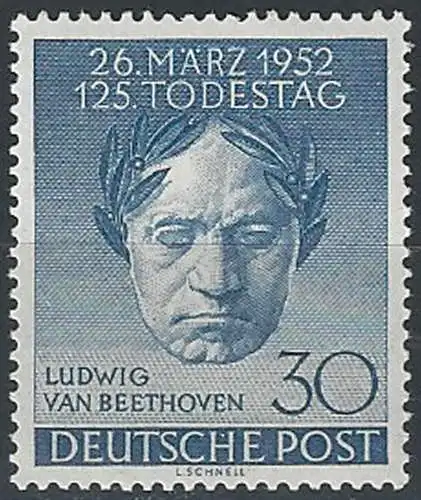 1952 Berlino Beethoven 1v. MNH Unif n. 73