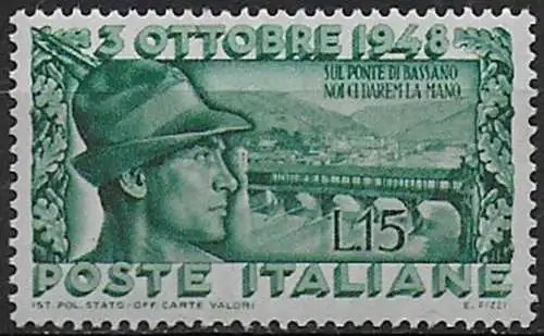 1948 Italia Bassano MNH Sass n. 592