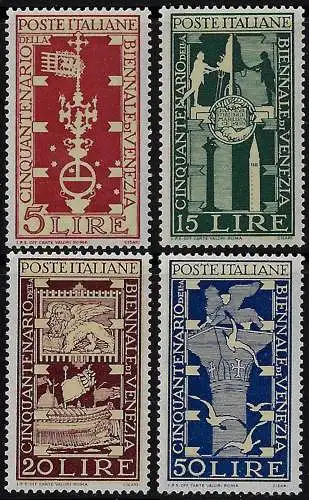 1949 Italia Biennale Venezia MNH Sass n. 594/97