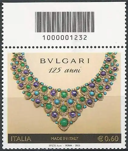 2009 Italia Bulgari codice a barre MNH Unif. 3133cb