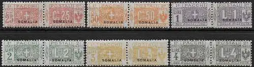 1923 Somalia Parcel Post 6v. MNH Sassone n. 15/20