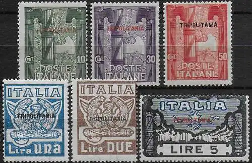 1923 Tripolitania Marcia su Roma 6v. MNH Sassone 5/10