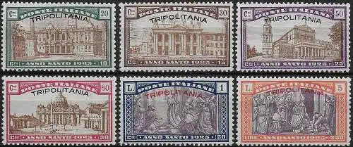 1925 Tripolitania Holy Year 6v. bc MNH Sassone n. 17/22