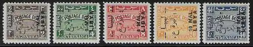 1951 Libia Kingdom (Tripolitania) postage due 5v. MNH Sassone n. 8/12