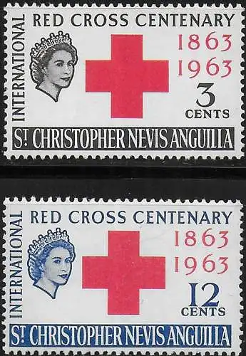 1963 St Christopher Red Cross Centenary 2v. MNH SG n. 127/28