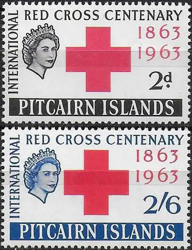 1963 Pitcairn Islands Red Cross Centenary 2v. MNH SG n. 34/35