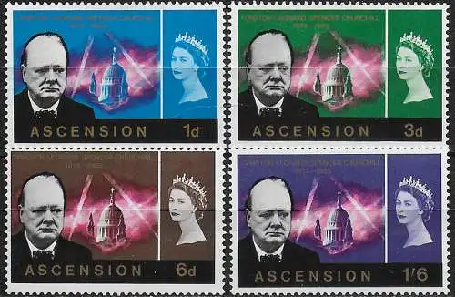 1966 Ascension Churchill Commemoration 4v. MNH SG n. 91/94